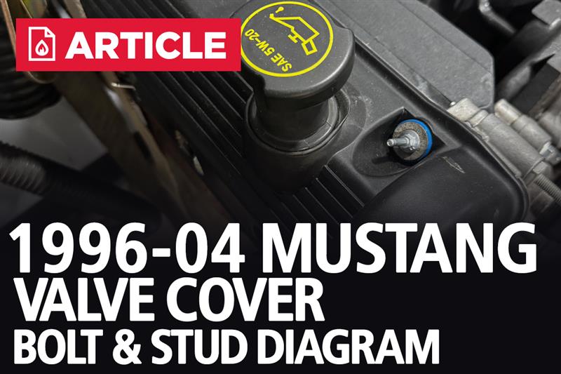1996-2004 Mustang 4.6L Valve Cover Bolt & Stud Diagram - 1996-2004 Mustang 4.6L Valve Cover Bolt & Stud Diagram
