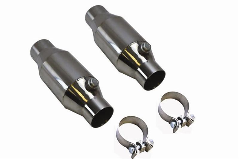 thumbnail image 2 of Ford Mustang GT High-Flow Catalytic Converters – 2.5" In/Out, Weld-On, EPA Approved (Pair) 2 of 6